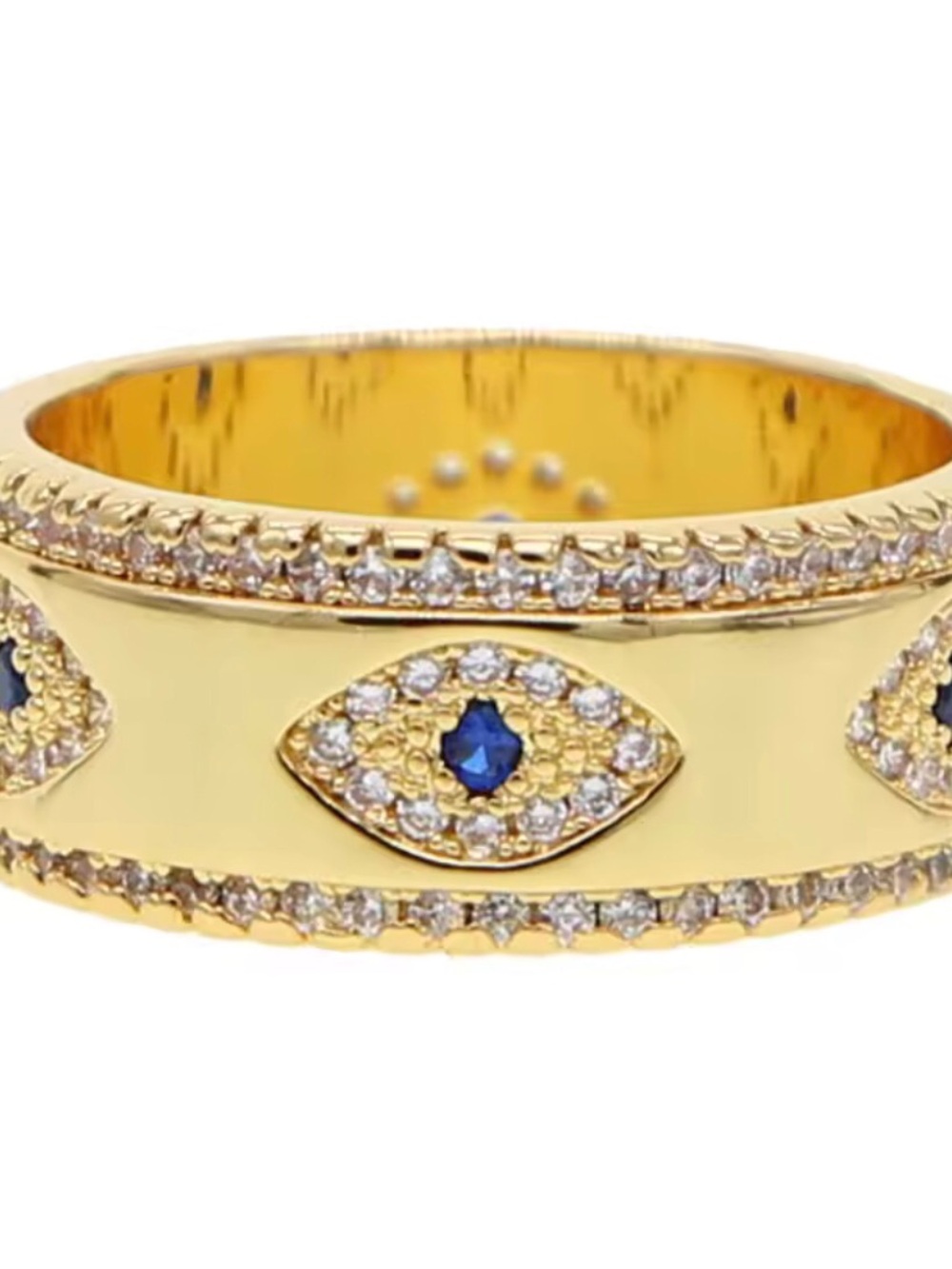 18k Sapphire Evil Eye Band - Picture 5 of 14